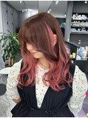 ブラウン×ピンク