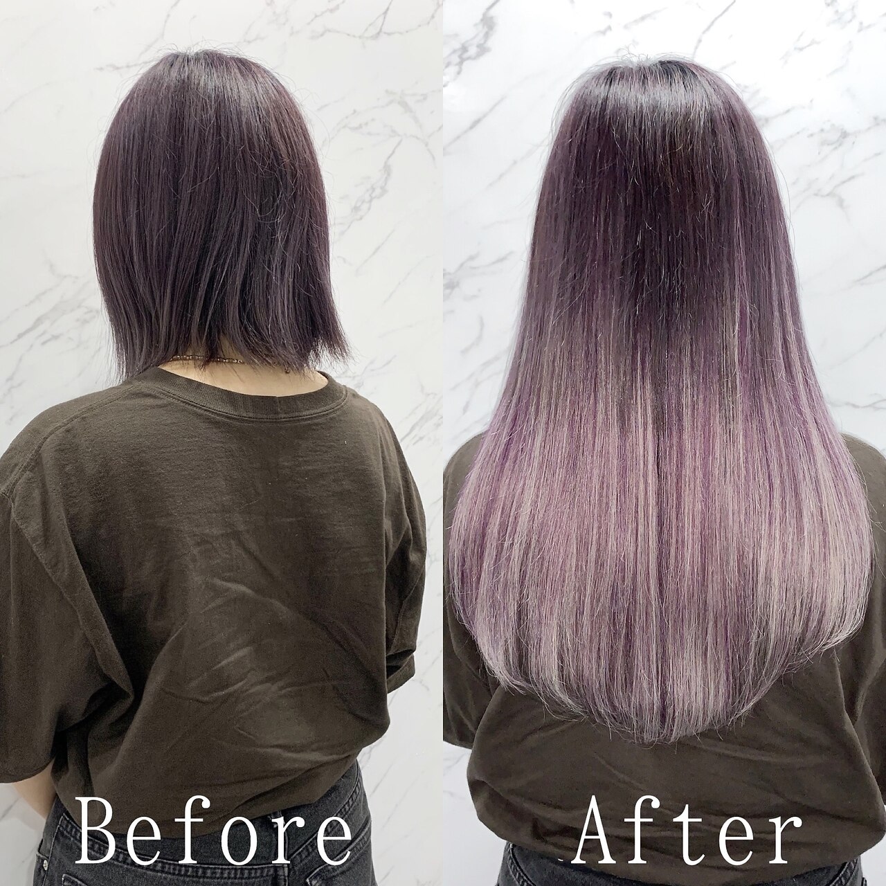 ラベンダーピンク#シールエクステ#グラデーションカラー#宇都宮