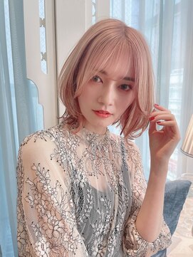 ロンド ジュルード 名古屋(Lond jeloud) ワンホンボブ 韓国 ピンクベージュ