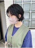 ショートウルフカジュアルパーマスタイル