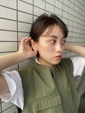 ヘアーアンドメイク エクリ 不動前店(Hair&Make equri) オリーブカラーショートボブ