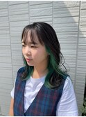 可愛すぎるインナーカラー☆グリーン