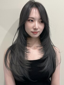 アンカーバイナチュラル(anchor by natural) 韓国風/レイヤー/小顔/前髪カット/髪質改善/グレージュ/透明感