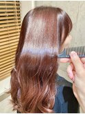 縮毛矯正　髪質改善　艶髪　レッドブラウン/川崎　【窪田】