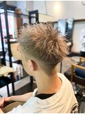 【IRIE HAIR赤坂】スパイキーショート×ブリーチカラー×メンズ