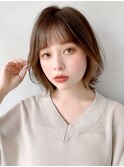 こなれヘア外ハネボブ似合わせカットモテ髪アンブレラカラー