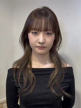 カミケン 黒岩店　kamiken・ レイヤーカット/透明感オリーブカラー【カミケン黒岩店/福島】