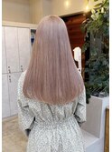 グレージュ切りっぱなしボブ前髪ありミニボブミルクティベージュ