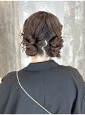 ヘアセット 結婚式ヘア お呼ばれヘア ツインシニヨン お団子