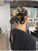 黒金2トーンのお呼ばれヘアセット