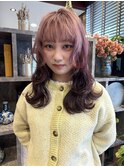 ロングレイヤーホワイトピンクルーツカラー