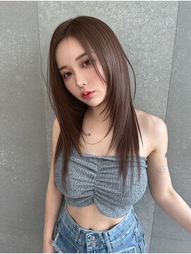 ロンド マーレ 天神大名店(Lond mare) 黒髪/オリーブグレー/小顔/ココアベージュ/レイヤーカット