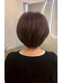ナチュラル艶ブラウンショート