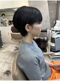 透明感カラー ボブ 前髪 ショート カラー ブリーチ&ダブルカラー