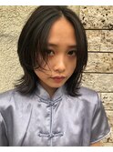 センターパートミディーウルフ