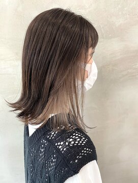 ペスカ 長町南店(pesca) インナーカラー ミルクティー×グレージュ