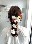 成人式　編みおろしアレンジ
