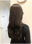 暗髪アッシュベージュカラー