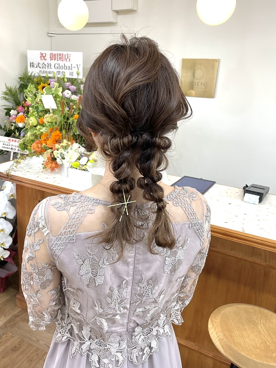 ヘアアレンジ/ツインテール/編みおろし/結婚式/ヘアセット：L184571289