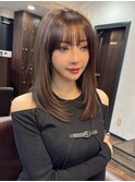 レイヤーカット/ストレート/マロンベージュ