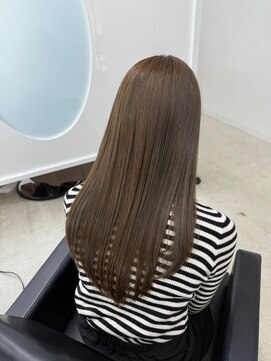 ジーナ 札幌(Zina) 髪質改善＊オリーブグレージュ＊艶髪ストレート【Zina 札幌】