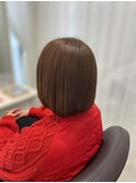 ミニボブ×ブリーチ無しベージュ