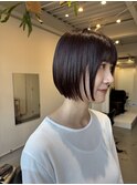 30代大人女性　ミニボブ　ストレートパーマ　パツっとボブ