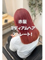 テーラヘアー 葛西店(TELA HAIR) チェリーレッド/赤髪/艶髪/ストレート
