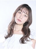 セミロング×波巻ウェーブ
