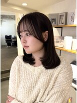 リアン(Lien)&nbsp;ミディアムレイヤー　韓国ヘア　顔まわりカット　神戸　元町