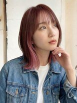 エノア 東京(ENORE) ピンクベージュ|インナーカラー|ウルフカット|ダブルカラー