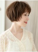 ダークブラウン小顔ナチュラルショートマッシュX大宮30代40代