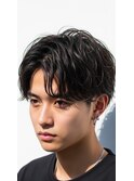 越谷/ナチュラルアップバング×ツーブロック/波巻きスパイラル