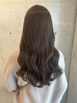 ロッカヘアエジェ(ROCCA hair eje.) オリーブグレー透明感ブラウン×ゆるウェーブ大人ロング