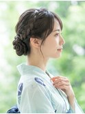 大人上品な浴衣ヘア＊崩れない編み込みシニヨン