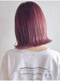 モーブピンク_クールショートピンクベージュボブルフ_ba309301