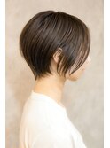 大人可愛い20代30代40代黒髪前下がりショートボブ丸みショート◎