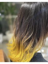 ツムグ 代官山店(TUMUGU)&nbsp;ビビッドカラー/イエロー/白髪ぼかしグラデーションカラー