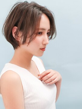 ヨファヘアー 岡本店(YOFA hair) 大人かわいいショートボブ小顔バング1205