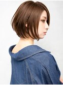 大人可愛い小顔美髪ツヤ感前下がりショートボブ丸みショートB4