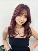 大人可愛い20代30代40代小顔レイヤーミディアム