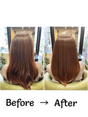 髪質改善/絹髪カラーロング