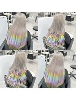 シェイロ(Cielro)&nbsp;グレー×レインボーカラー/こなれミディアンブレラカラー