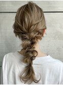 結婚式二次会編みおろし編み込みお呼ばれヘアセットドレスヘア