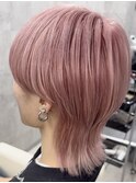 マッシュウルフピンクベージュ