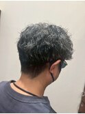 ダークカラーマッシュソフトツーブロックショートレイヤー