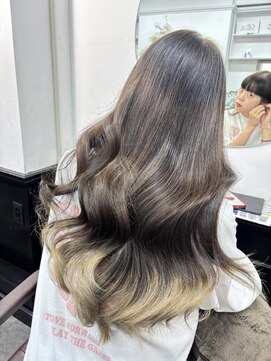 アオ(AO。) デザインカラー/ワイドバング/グラデーションカラー/レイヤー