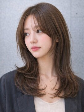 ラルジュヘアイコール(Large hair equal =) レイヤーミディアムナチュラルウェーブ透明感柔らか質感