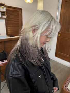 ペレ 梅田(PELE) イメチェン/ピンクベージュ/アンブレラカラー/前髪/梅田