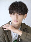 メンズカット縦落ちシャドウパーマ軽めマッシュ/メイキー本厚木